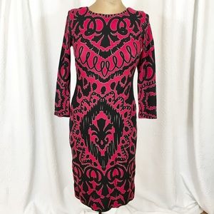 Taylor pink and black print sweater like dress